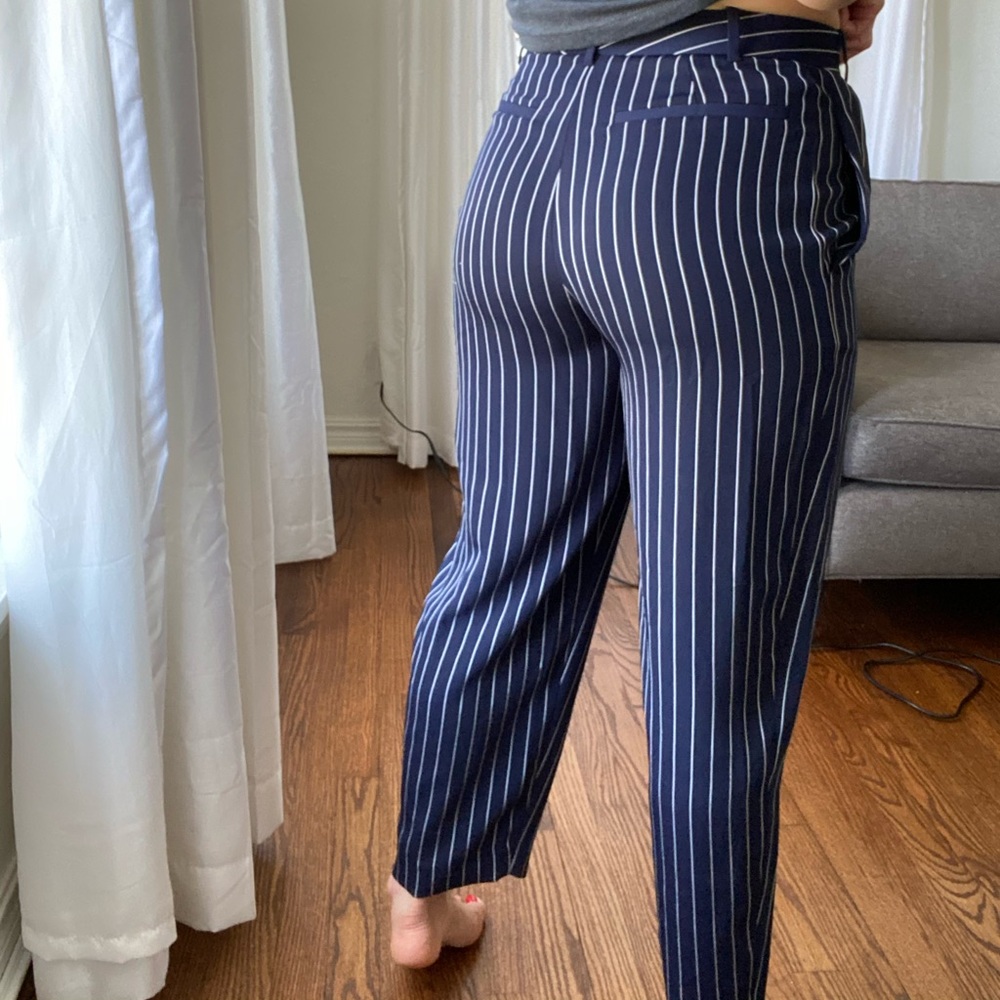 Aritzia Babaton Sadiki Pant Navy Stripe Size 4